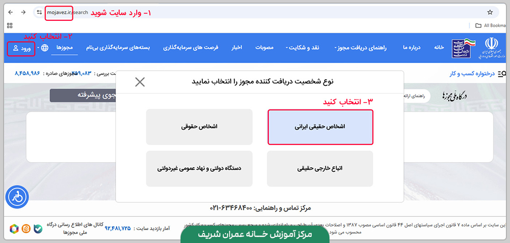 دریافت پروانه نظام مهندسی-درگاه ملی مجوزها