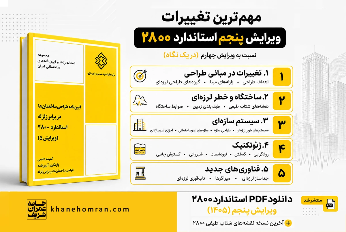 تغییرات ویرایش پنجم نسبت به ویرایش چهارم استاندارد ۲۸۰۰